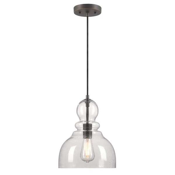 Westinghouse Pendant 60W Fiona, Black-Bronze High-Lights Clear Seeded Glass 6129900 - main